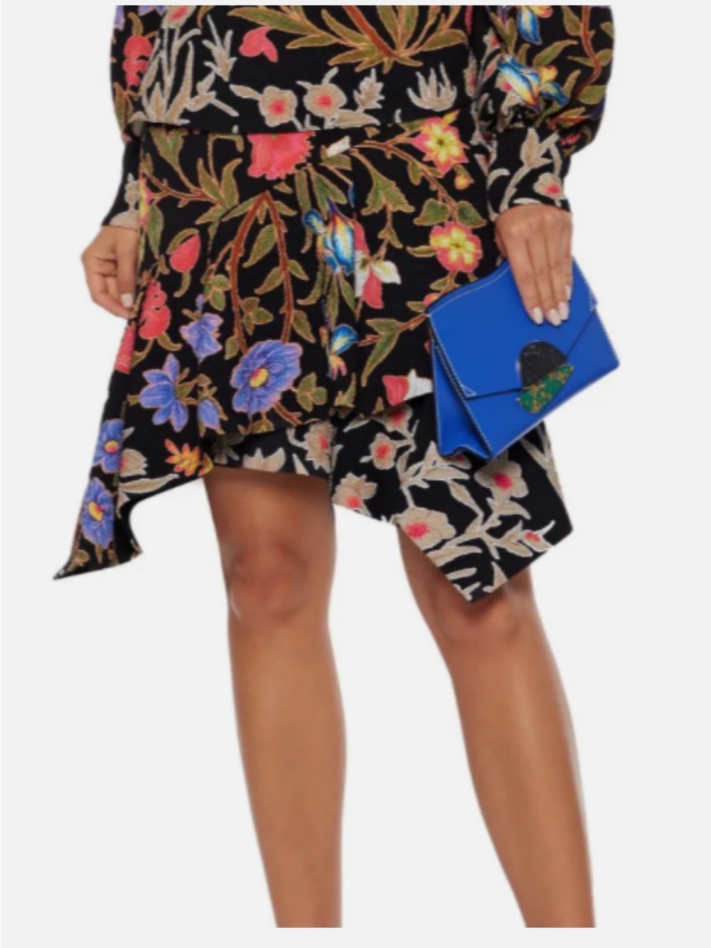 Peter Pilotto Black Floral Asymmetrical Mini Skirt sz 4